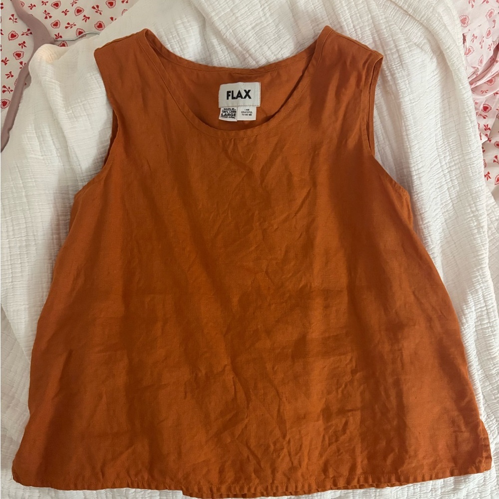 Flax Women's Tank Top in Rust Orange